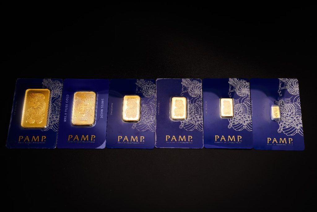 PAMP Bullions of different weights
