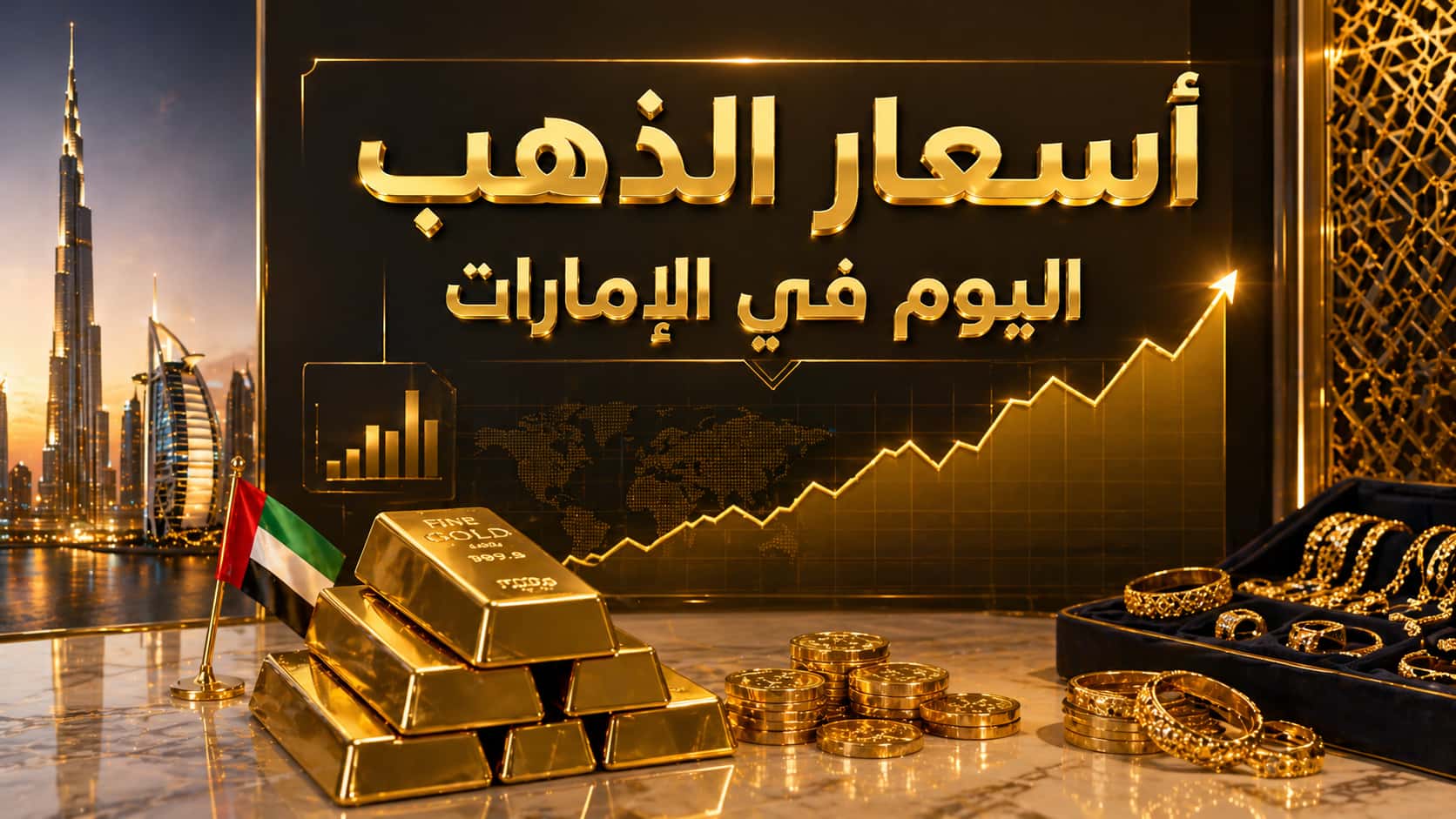 أسعار الذهب اليوم في الإمارات (تحديث مباشر وتحليل السوق)